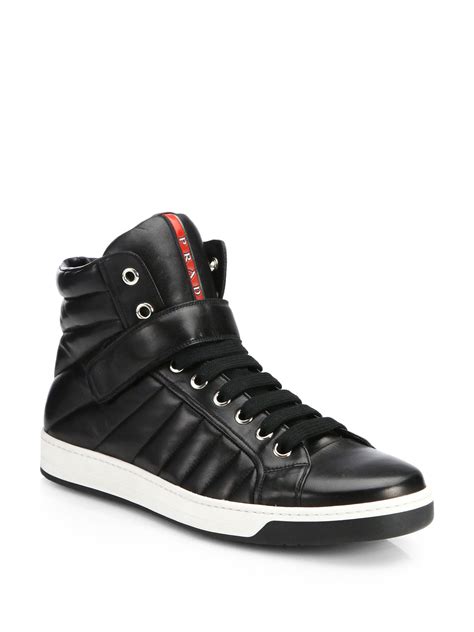 prada classic sneakers|Prada designer high top sneakers.